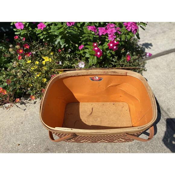 Redman Dining Mid Century Redman Wicker Picnic Basket Woven Ratt